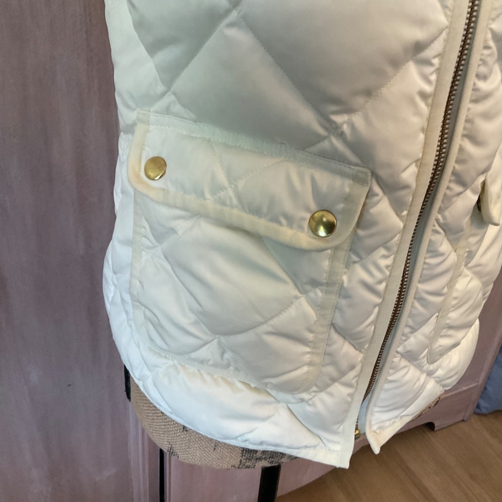 J. Crew Women's Vest Puffer Cream Puffer Quilted … - image 7